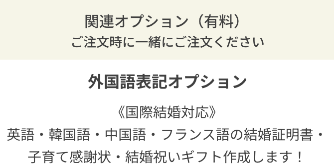 関連オプション（有料） ご注文時に一緒にご注文ください