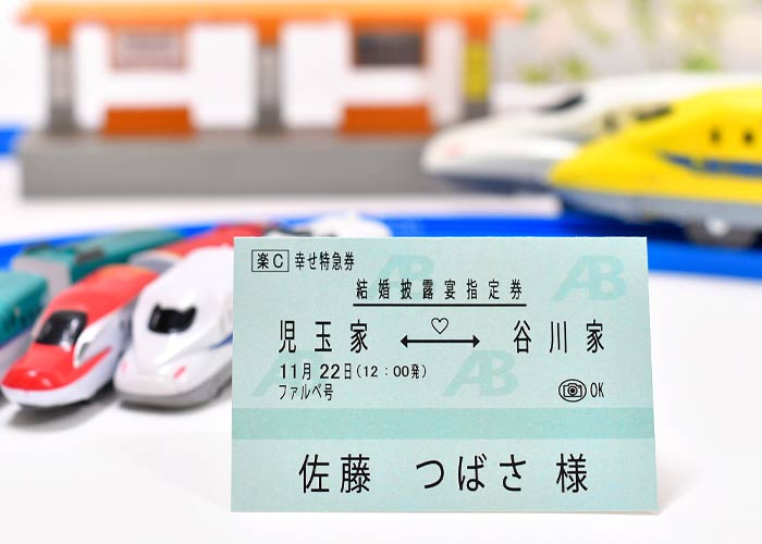 新幹線チケット風席札イメージ