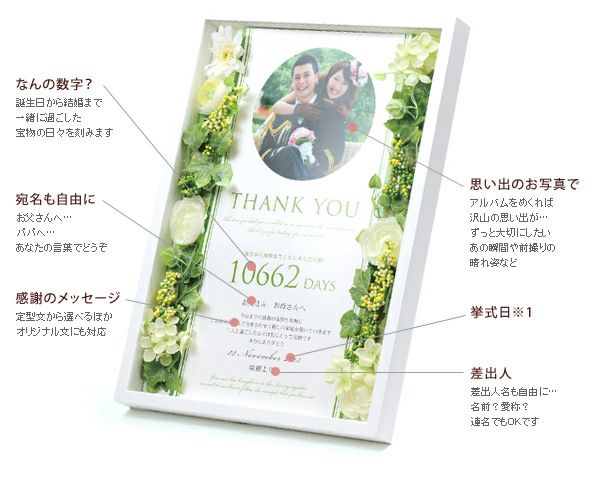 両親へのプレゼント 感謝状 Box L ピュア メモリアル メモリアルタイプ 日数入 結婚式アイテムの通販 ファルベ 公式