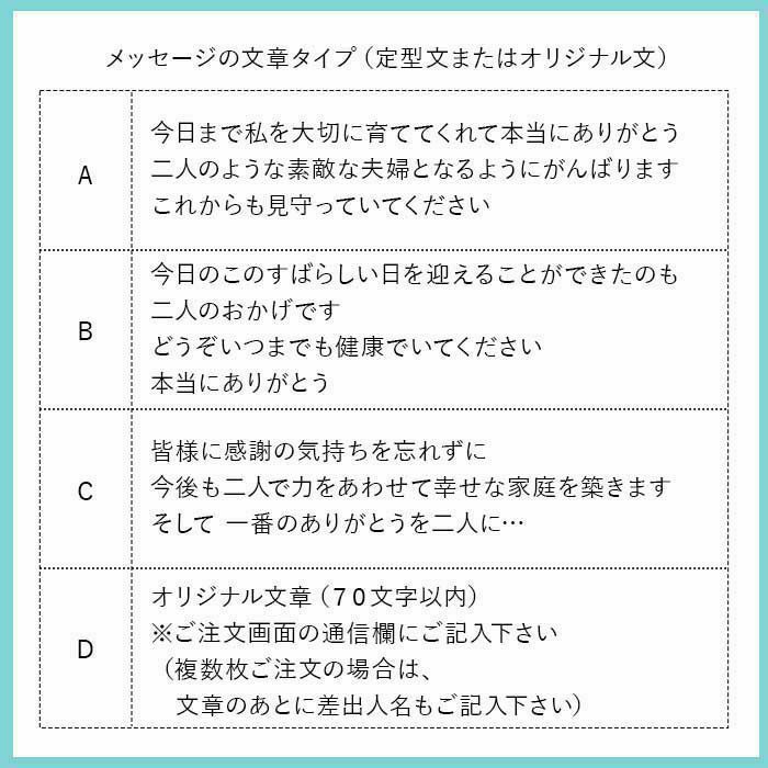 子育て感謝状メッセージの定型文orオリジナル文から選べます