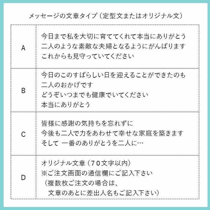 子育て感謝状メッセージの定型文orオリジナル文から選べます