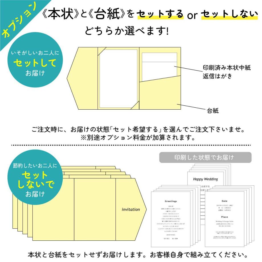 本状と台紙セットオプション