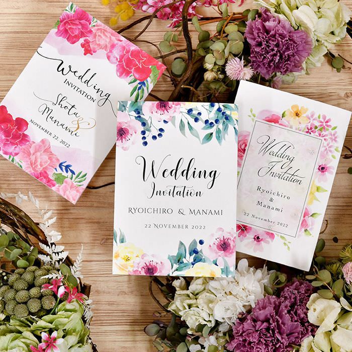 おしゃれな海外風ウェディングにぴったりな招待状グラフィックシリーズ