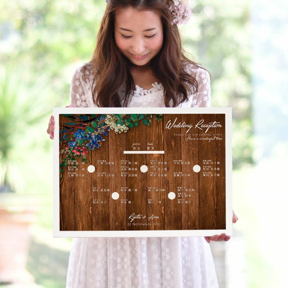 席次表のかわりになるおしゃれな席次ボードでゲストをお出迎え
