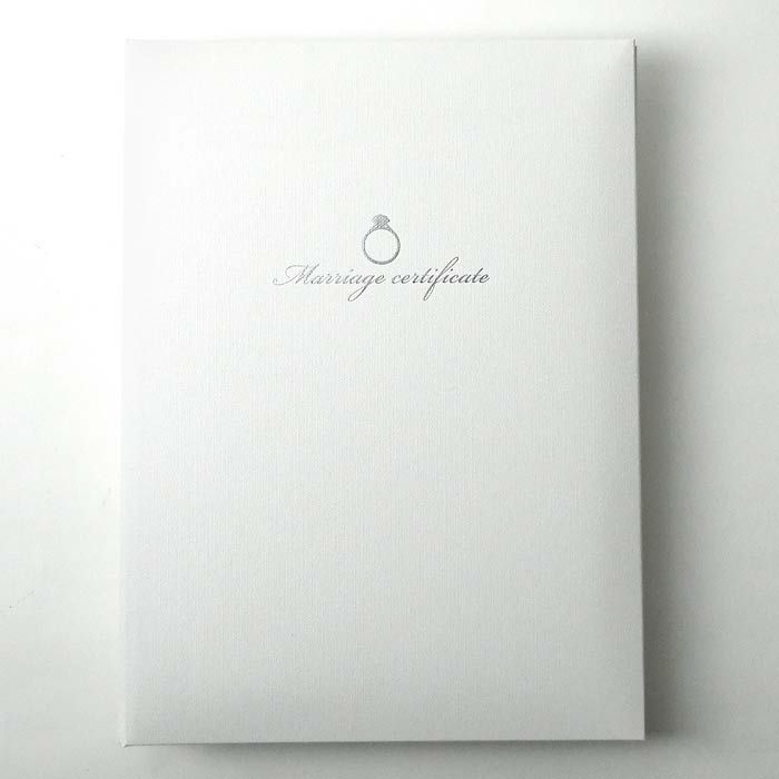 ゲスト参加型結婚証明書の白い表紙