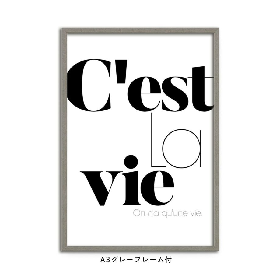 C'est La vieと書かれたフレーム付ポスター