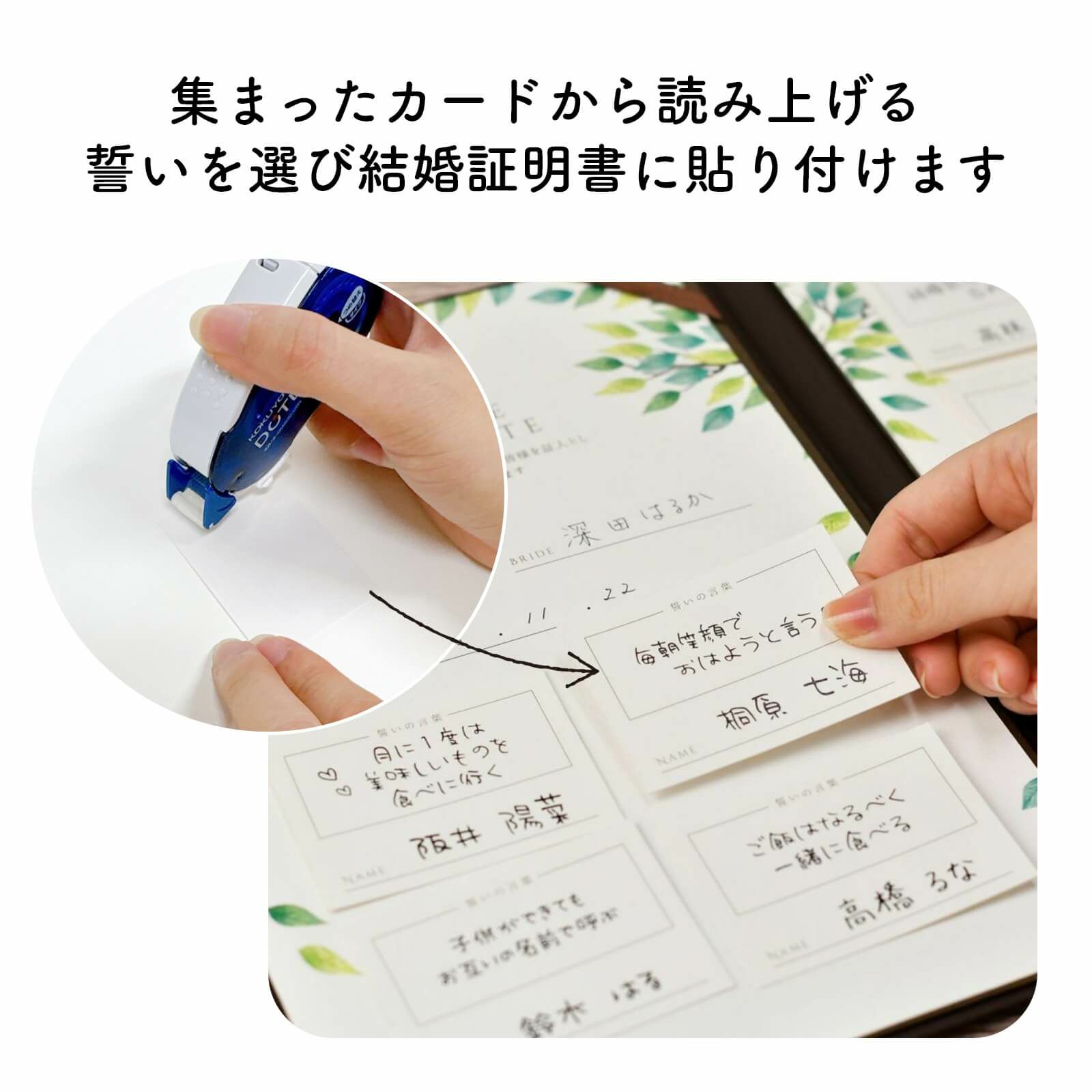 ゲストリクエストカード付結婚証明書シート・カードお届けの内容