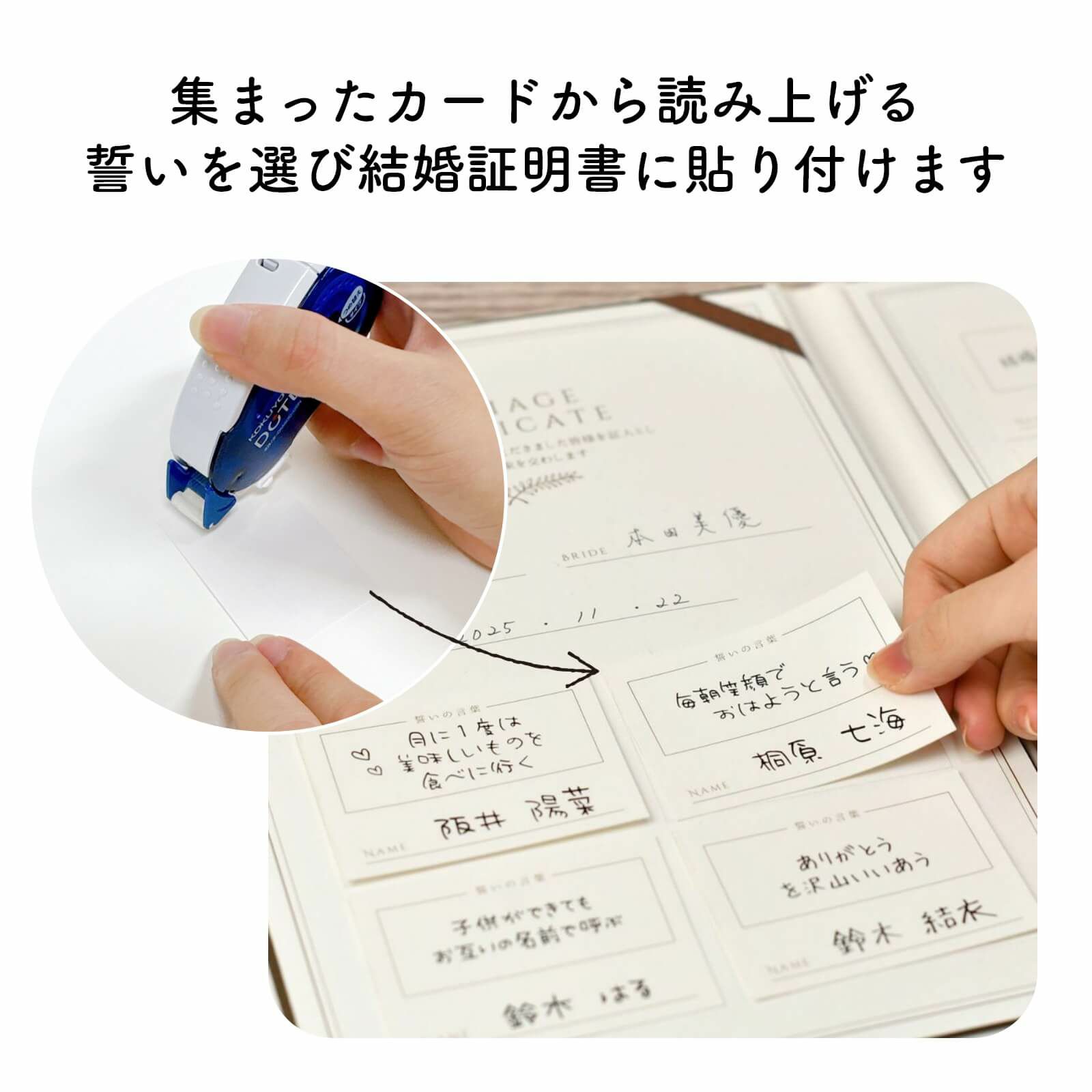 ゲストリクエストカード付結婚証明書シート・カードお届けの内容