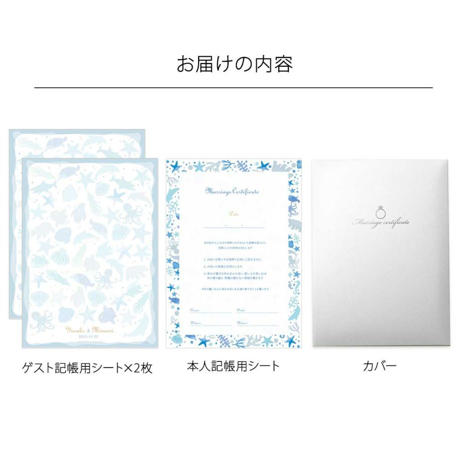 ゲスト参加型結婚証明書のお届けの内容