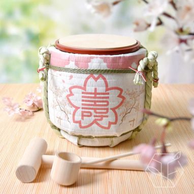 お祝いの演出に！ミニ鏡開きセット ～日本の四季～「櫻守」