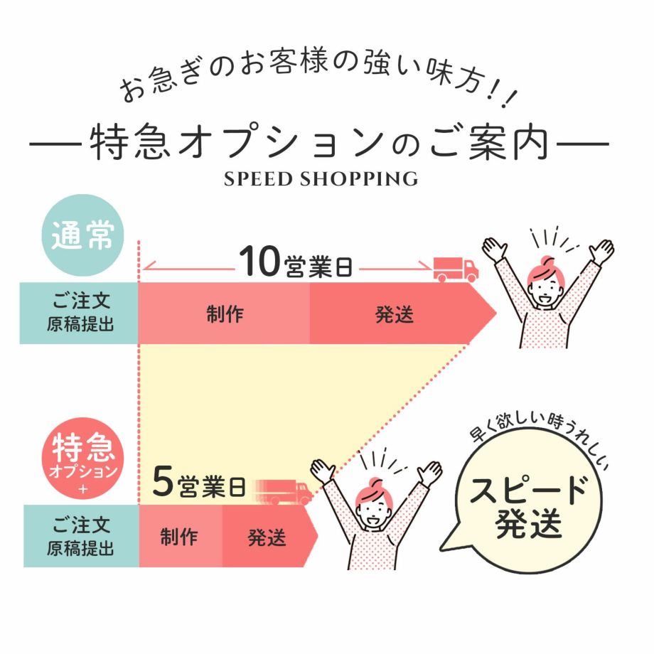 お急ぎのお客様の強い味方！特急オプションのご案内