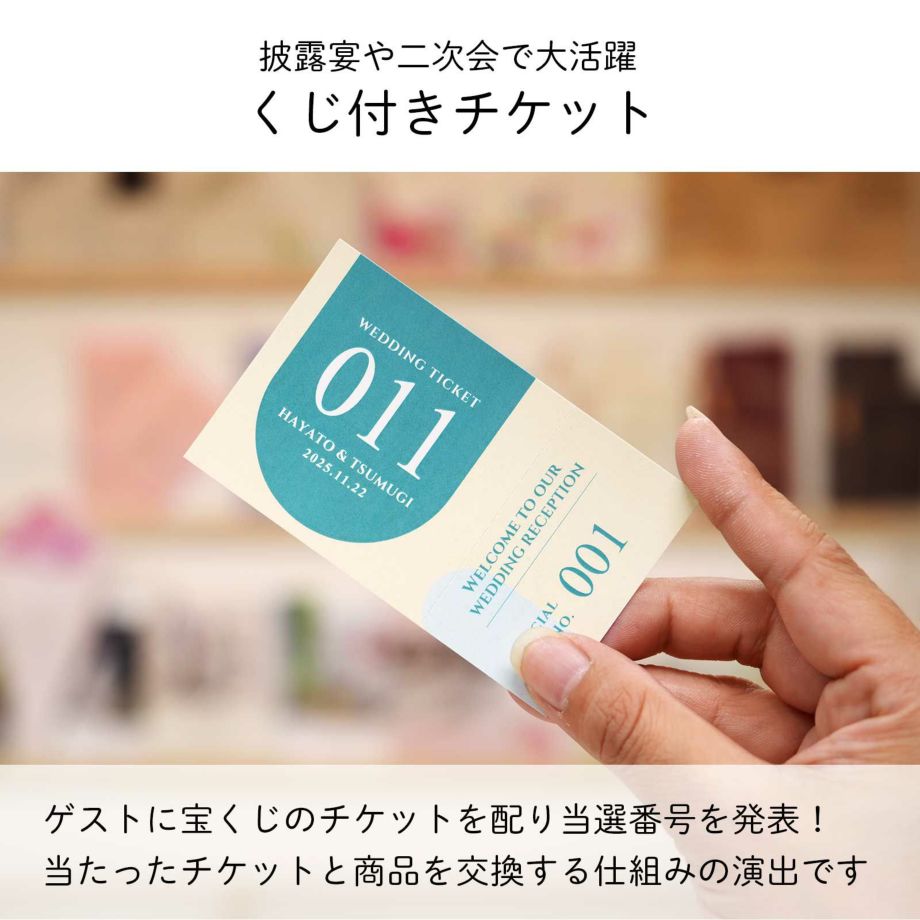 披露宴や二次会で大活躍くじ付きチケット