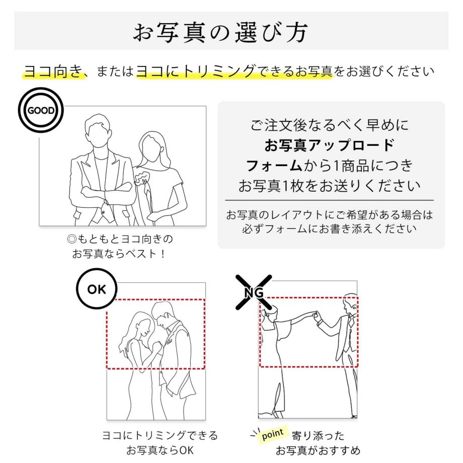 感謝ボードのお写真（横向き）の選び方