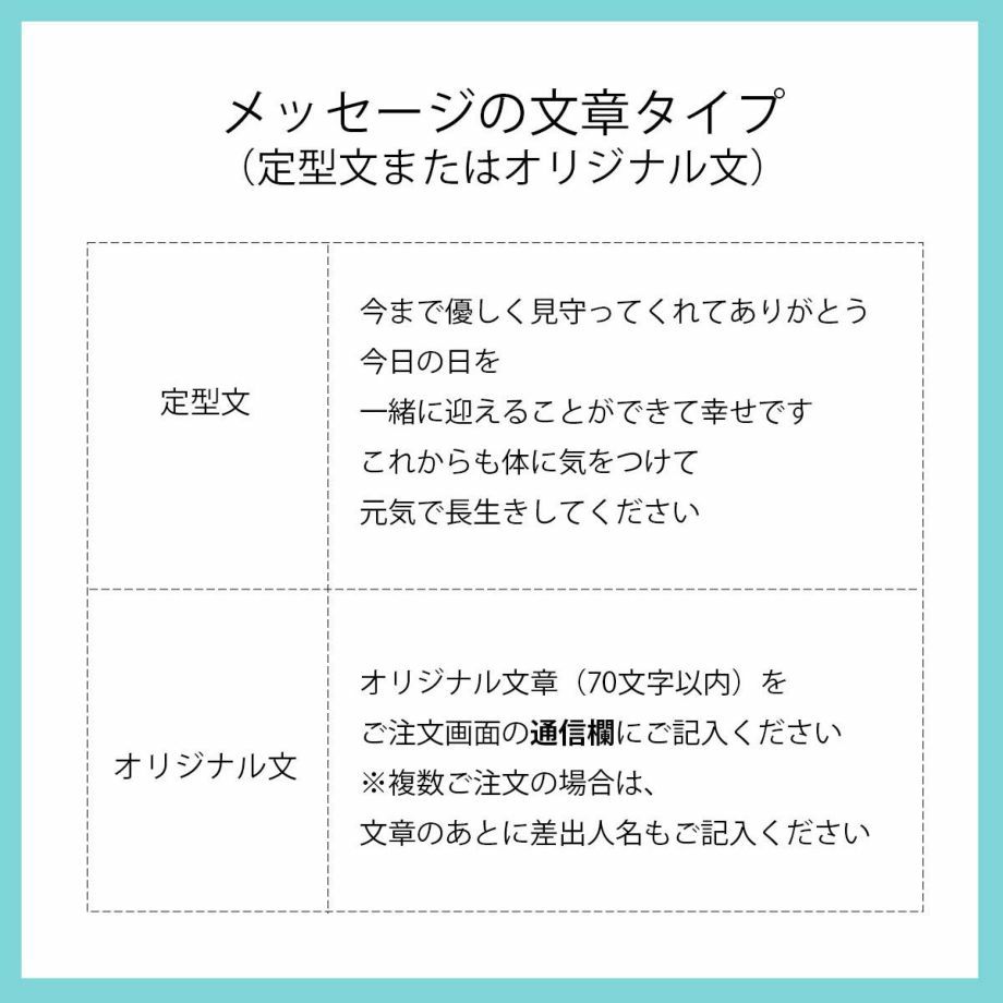 祖父母感謝ボードは定型文orオリジナル文から選べます