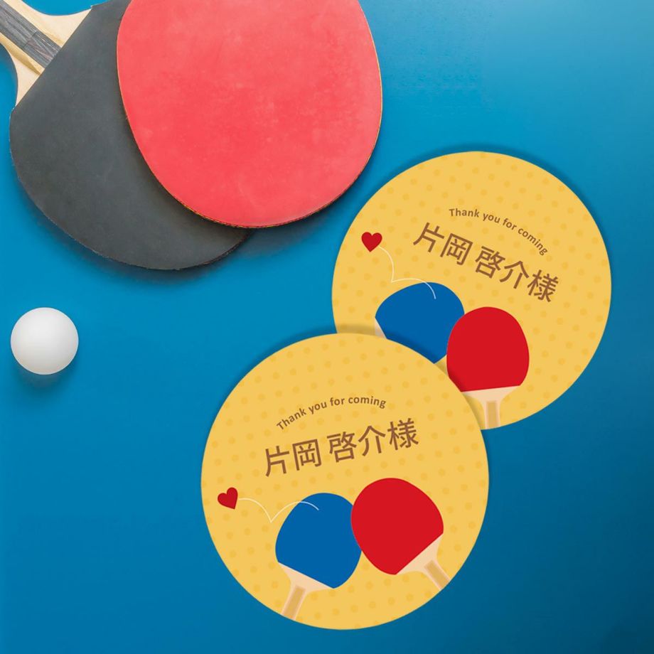 卓球デザインのカード席札