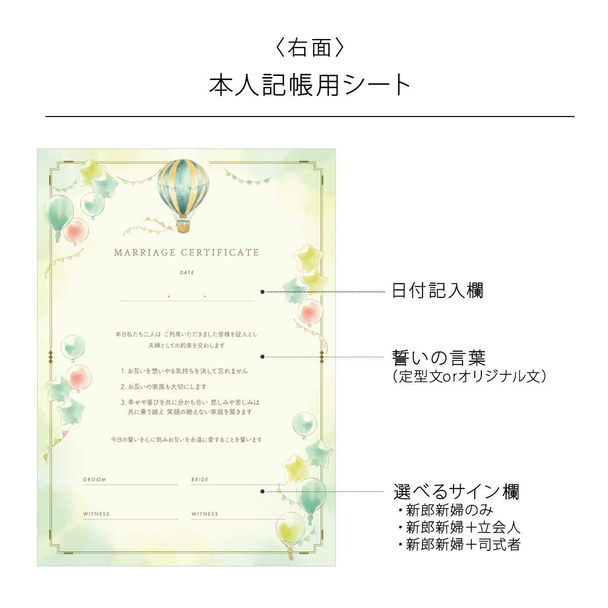 右側本人記帳用シートの内容