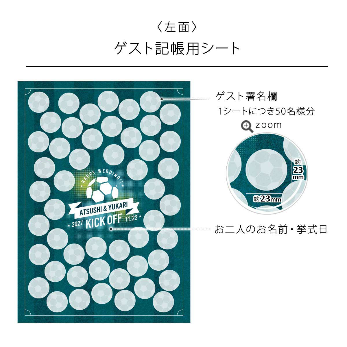 左側ゲスト記帳用シートの内容