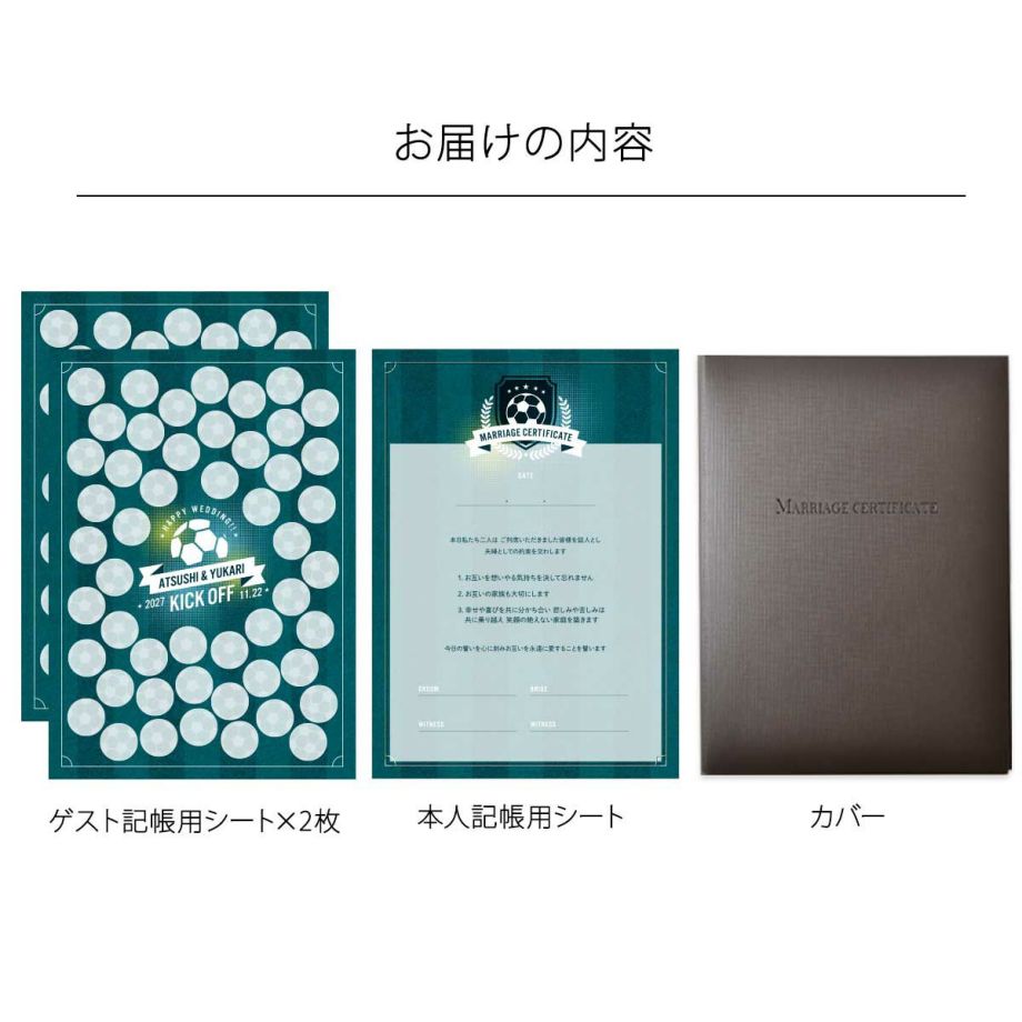 ゲスト参加型寄せ書きタイプの結婚証明書お届けの内容