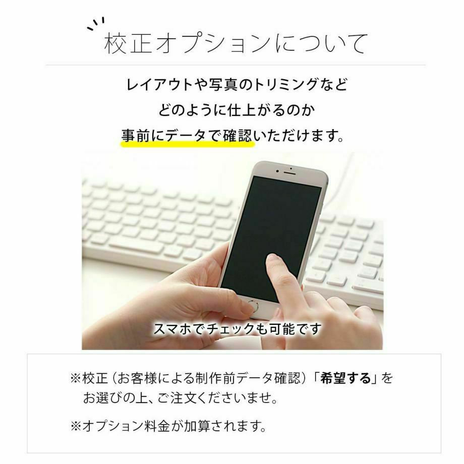 校正オプション追加で事前確認していただけます