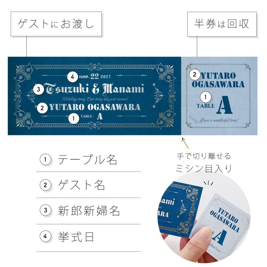 エスコートカード「ファンタジー」（１名様分） ｜結婚式アイテムの