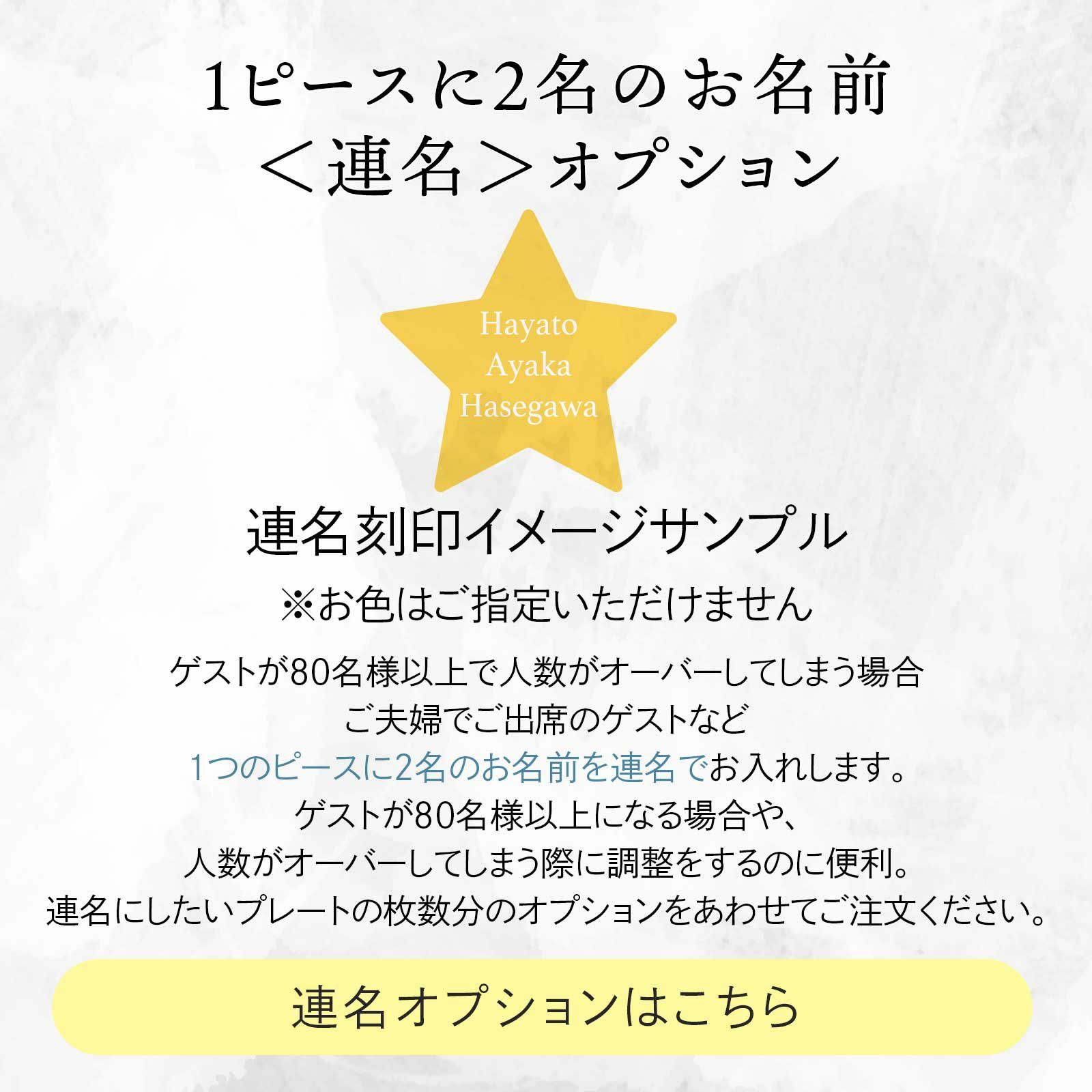 ゲストの人数がオーバーしてしまう際に調整するのに便利な連名について