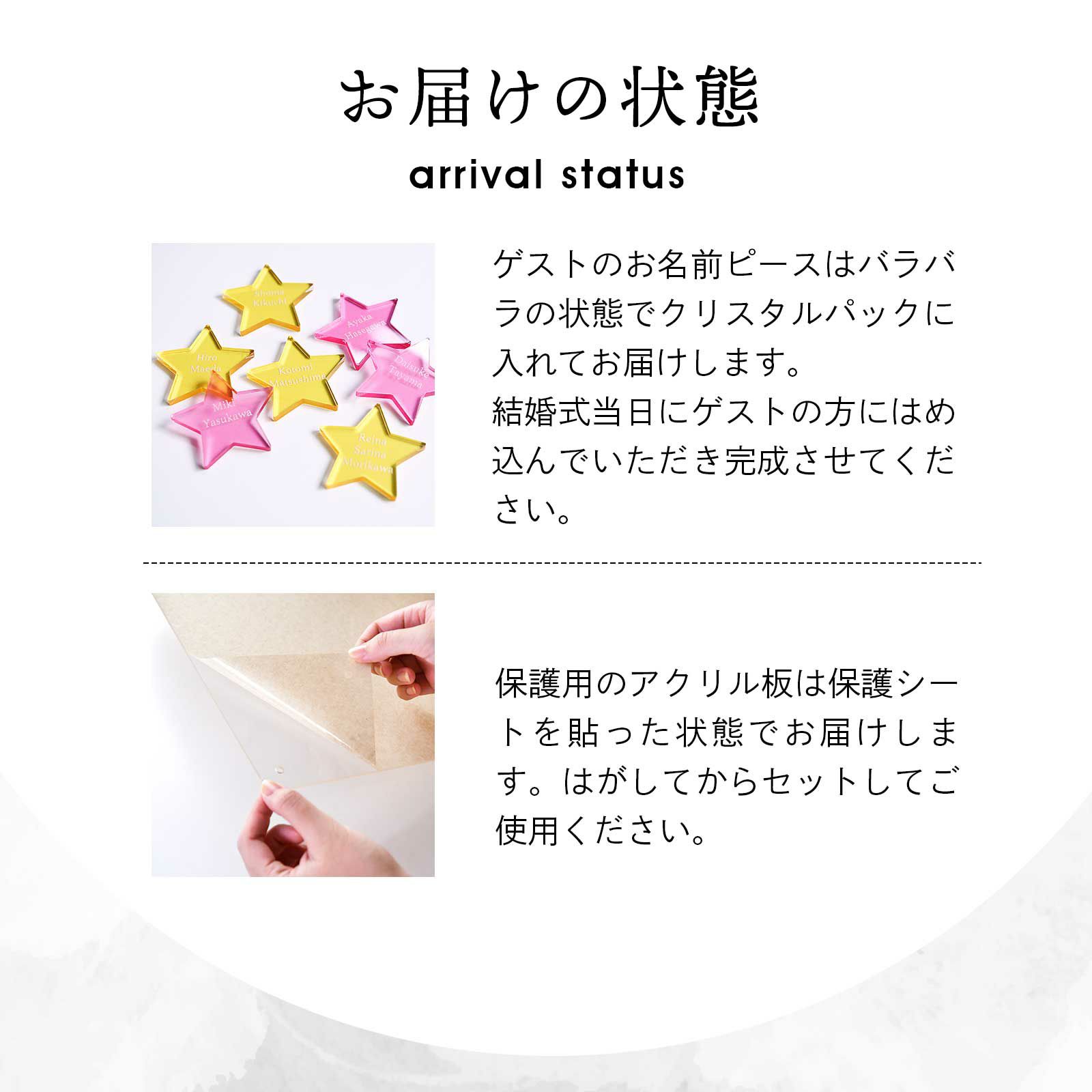 アクリルピース結婚証明書お届けの状態