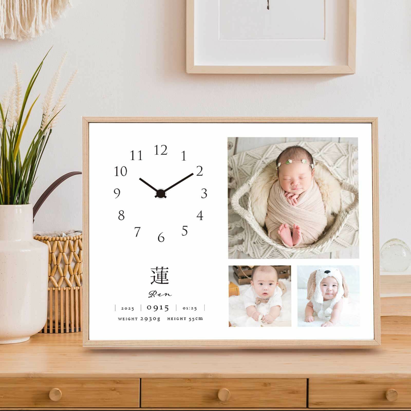 写真3枚タイプのニューボーンフォト誕生記念品