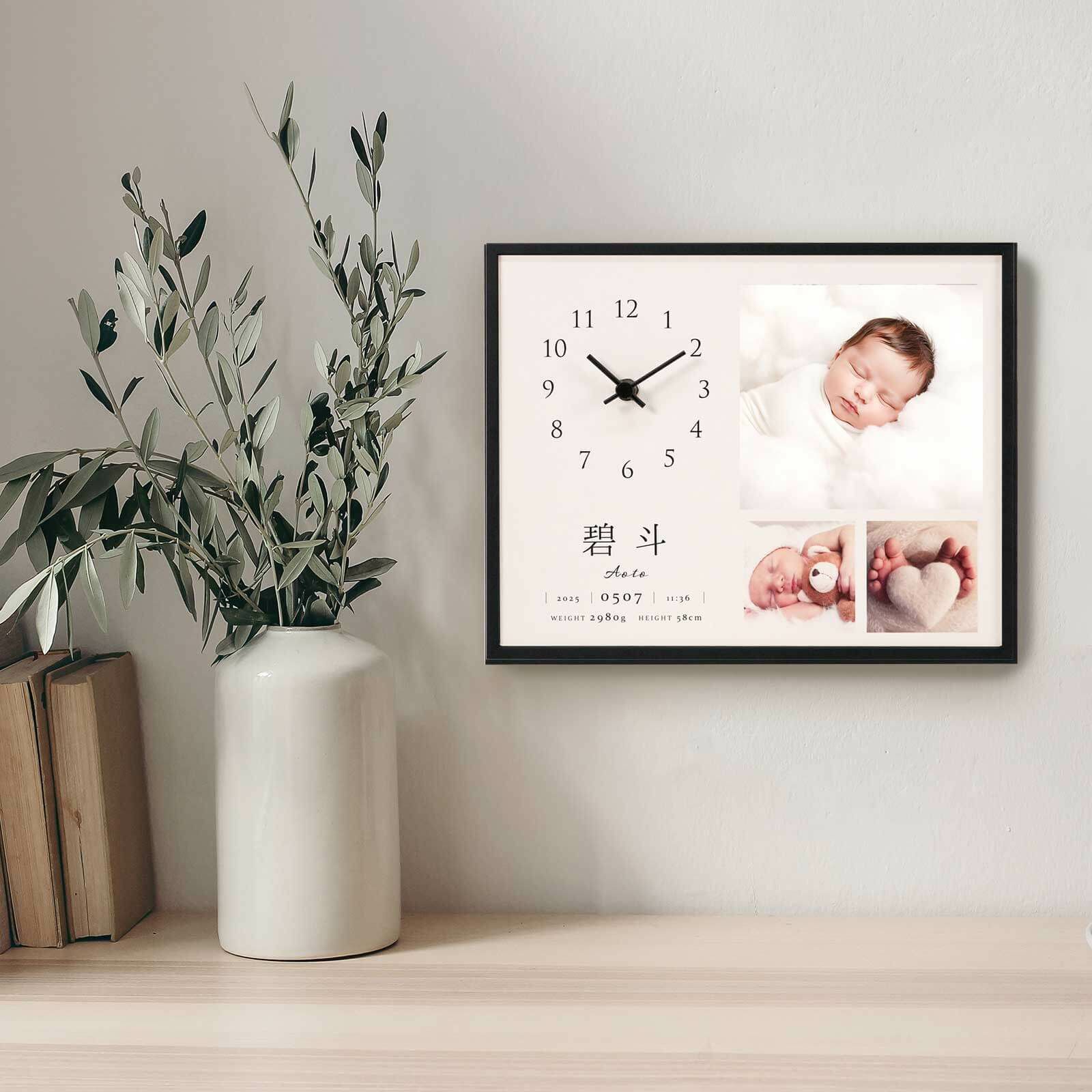 写真3枚タイプのニューボーンフォト誕生記念品