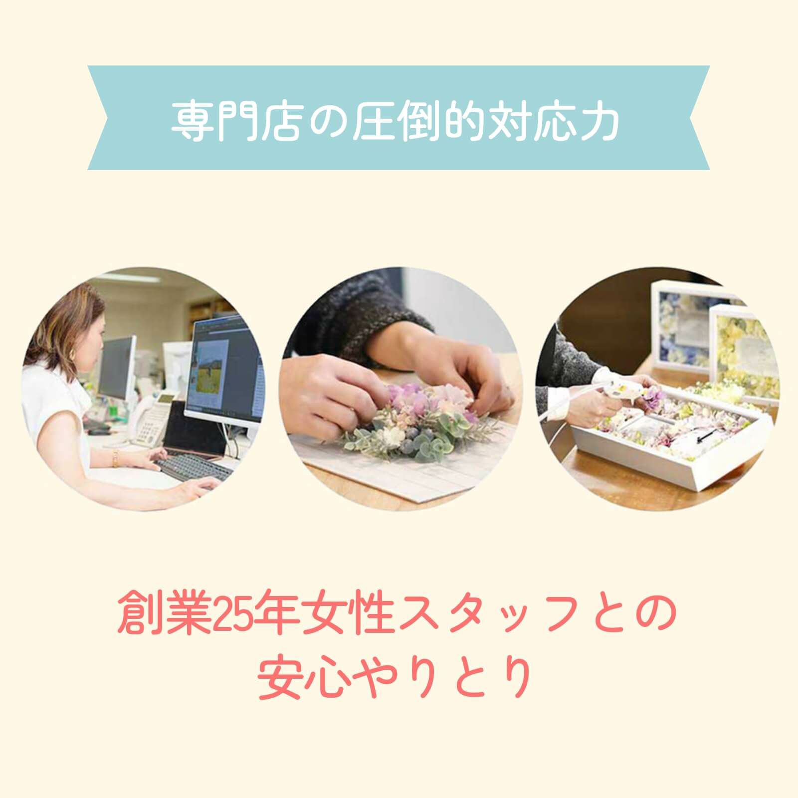創業25年女性スタッフとの安心やり取り