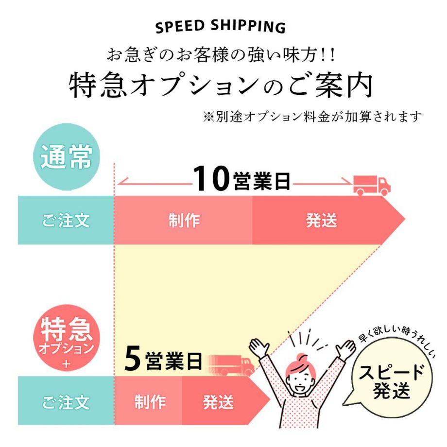 特急オプション追加でスピード発送も可能