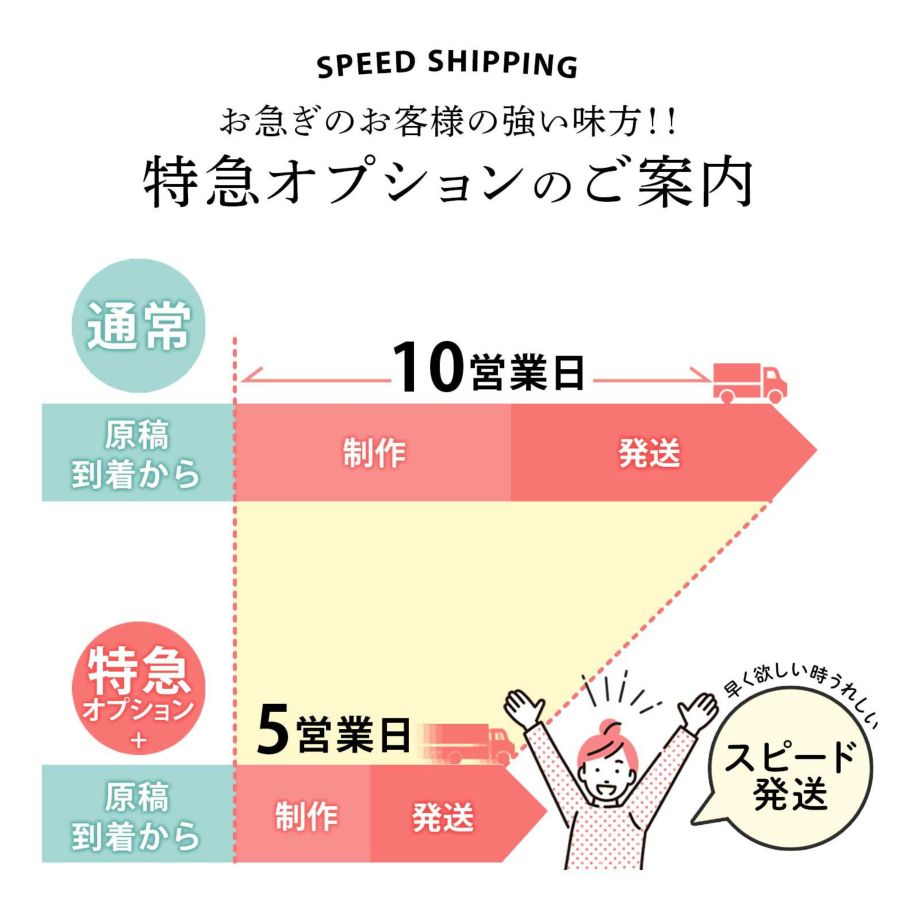 特急オプション追加でスピード発送も可能