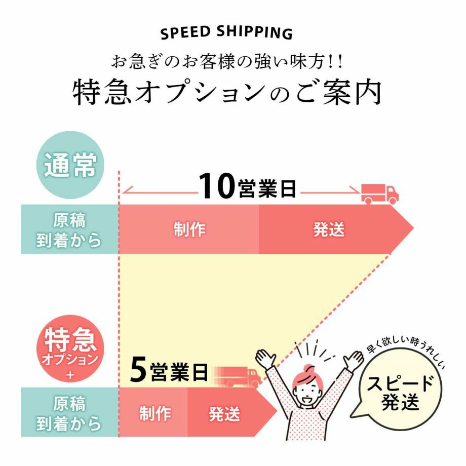 特急オプション追加でスピード発送も可能