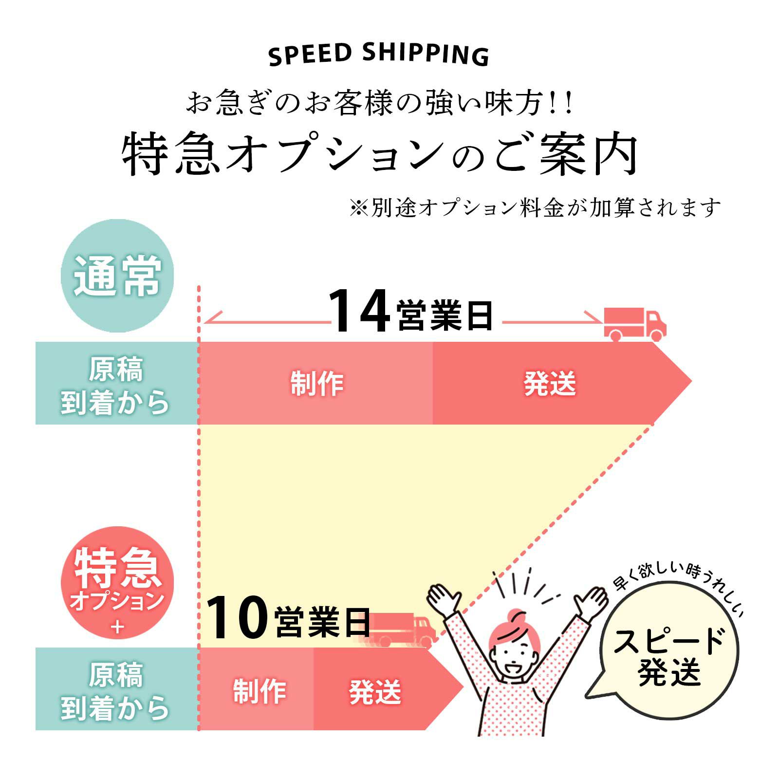 特急オプション追加でスピード発送も対応可能