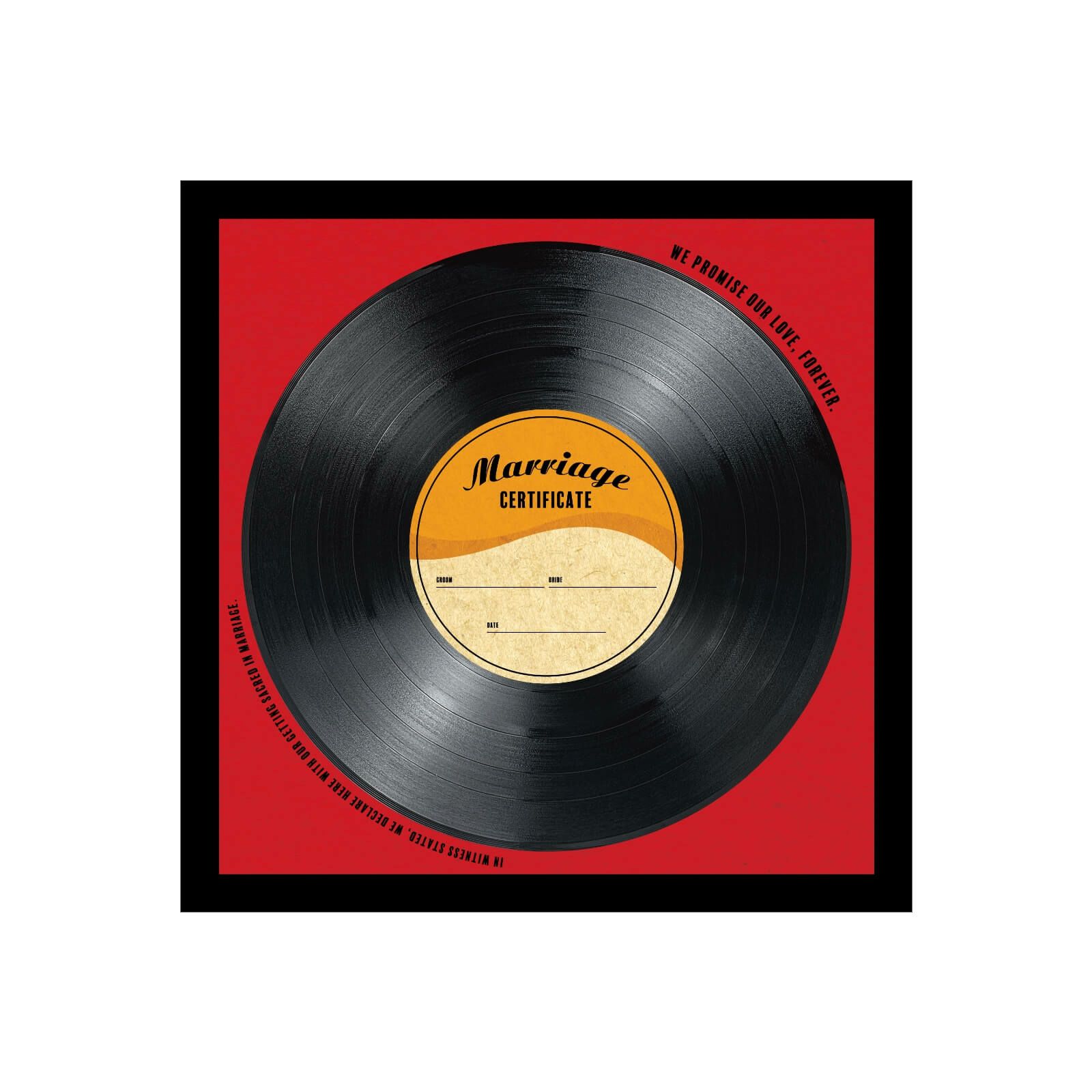 ゲスト署名で作る》レコード風イラスト結婚証明書 ｜結婚式アイテムの