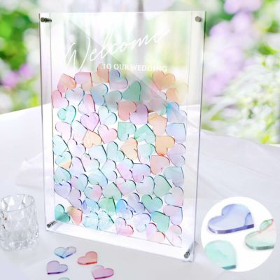 ゲストと一緒に作り上げる大人気の受付演出アクリルウェディングドロップ
