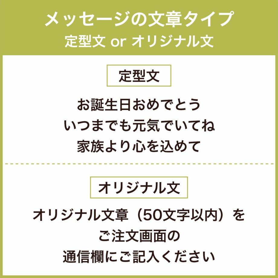 メッセージの文章タイプは定型文orオリジナル文から選べます