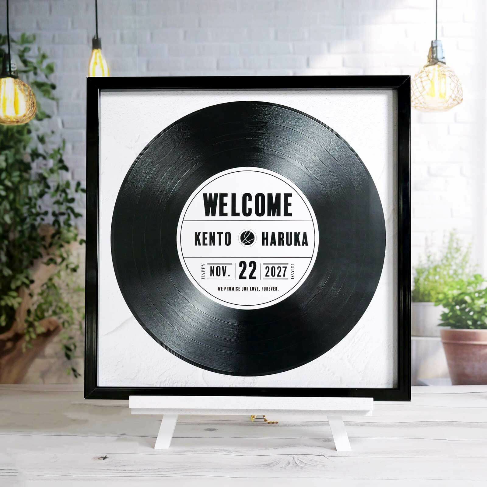 式後もおしゃれに飾れる卓上レコードウェルカムボード