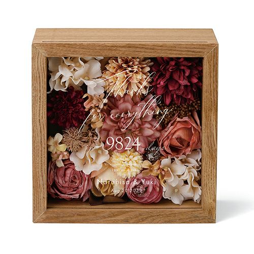 モーヴピンクのフラワーボックス