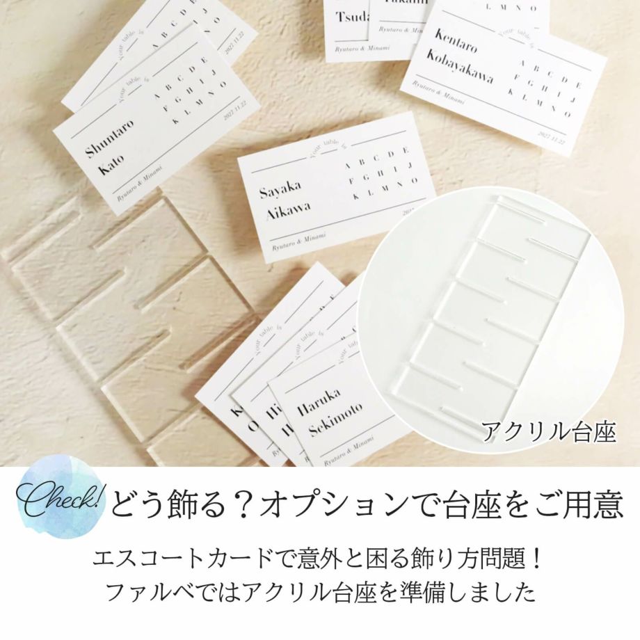 オプションアクリル台座を準備しています