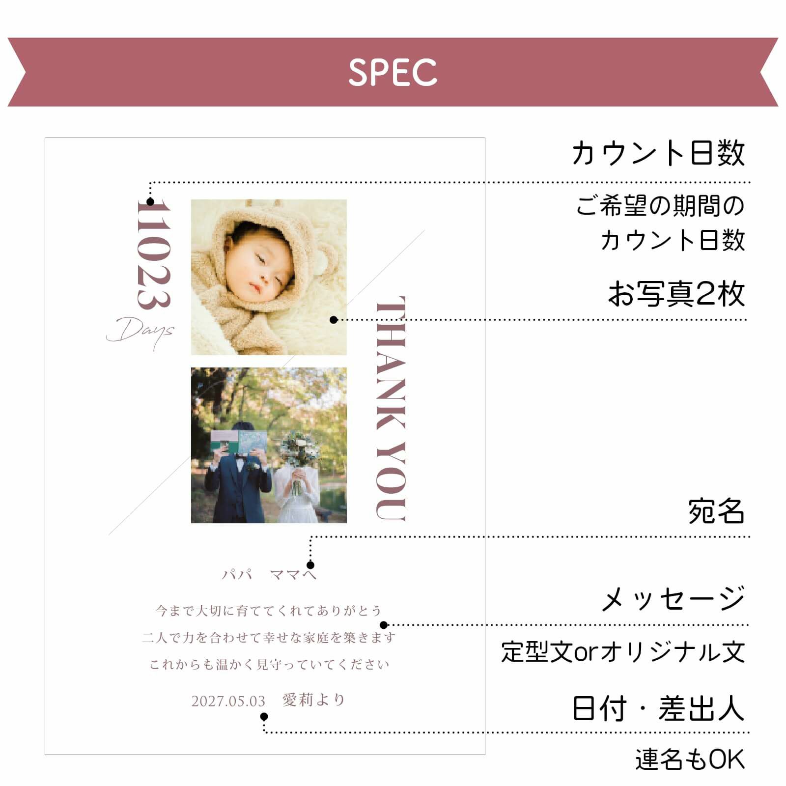 コンパクト子育て感謝状名入れ項目について