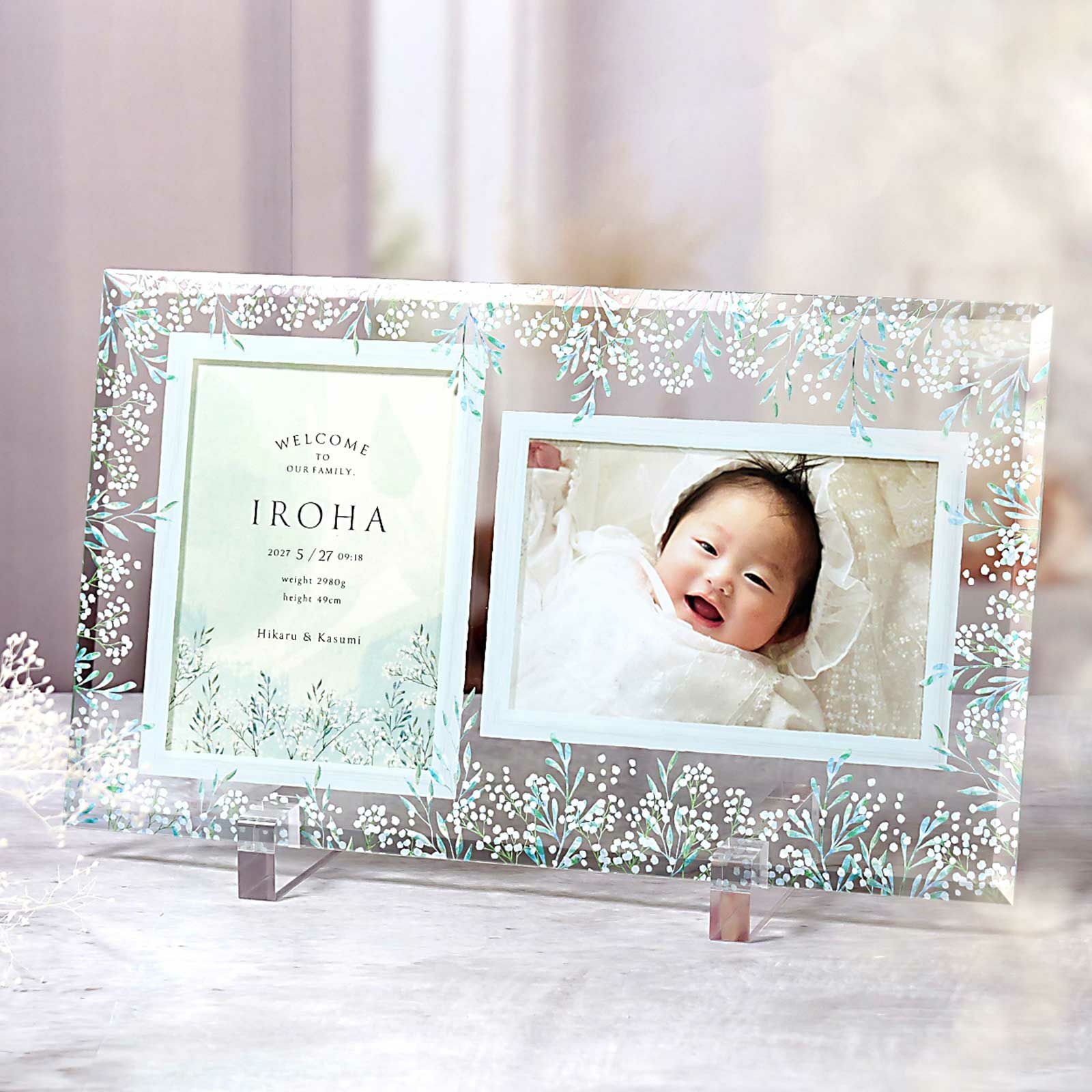 透明ガラスのフォトフレーム