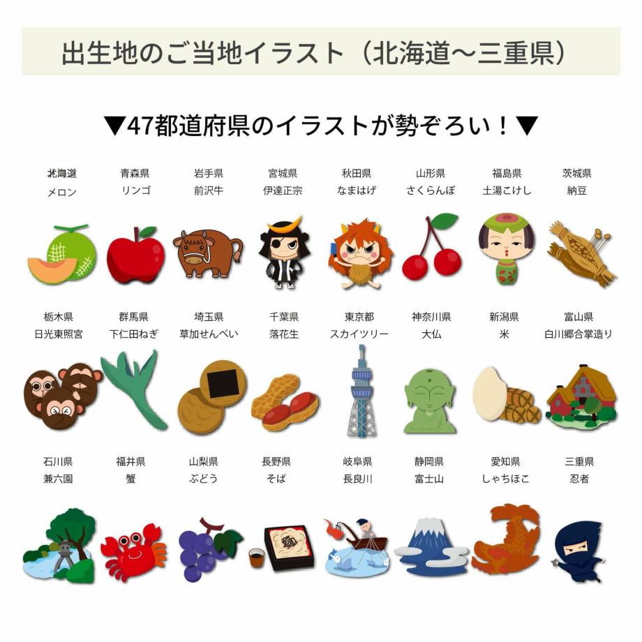 47都道府県のイラストが勢ぞろい！