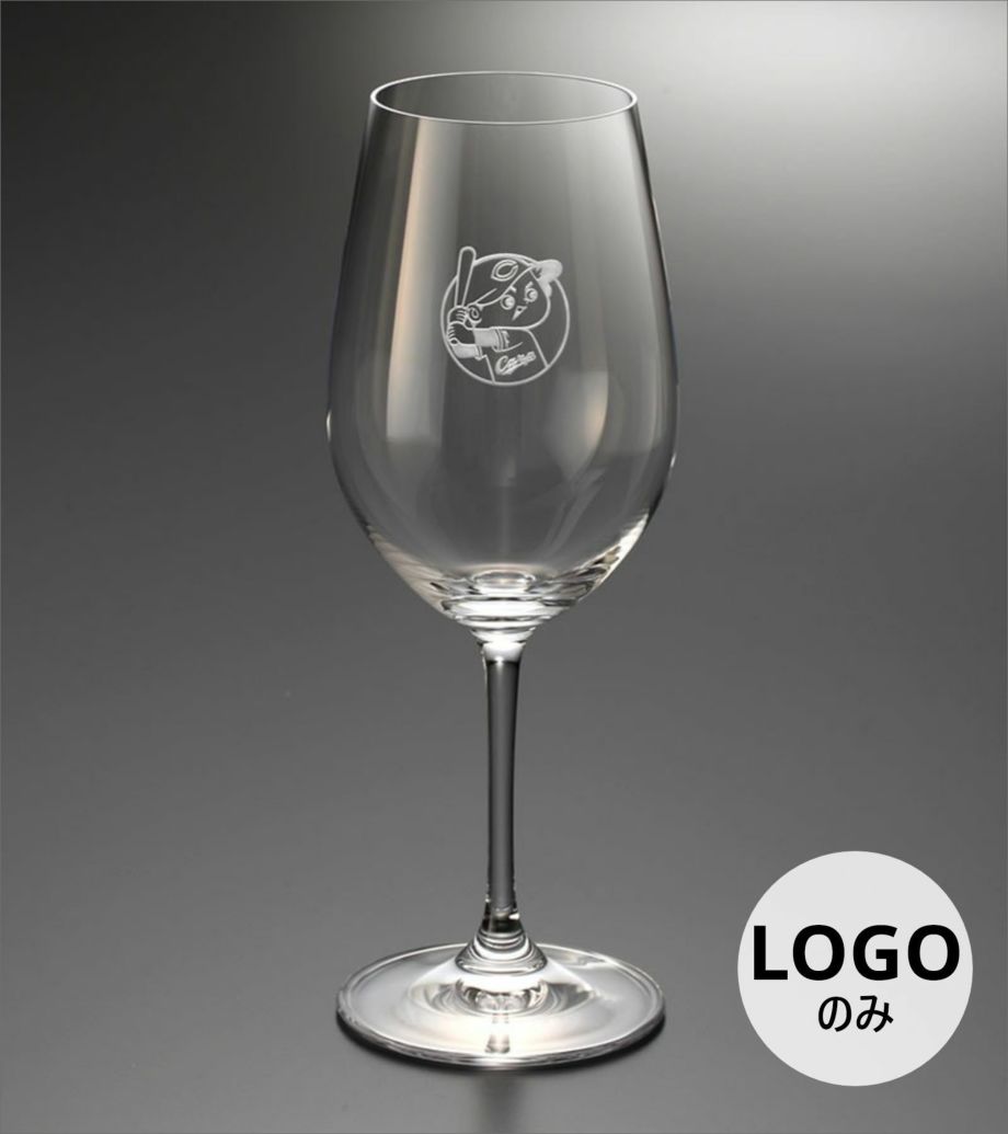 カープロゴのみ彫刻したグラス