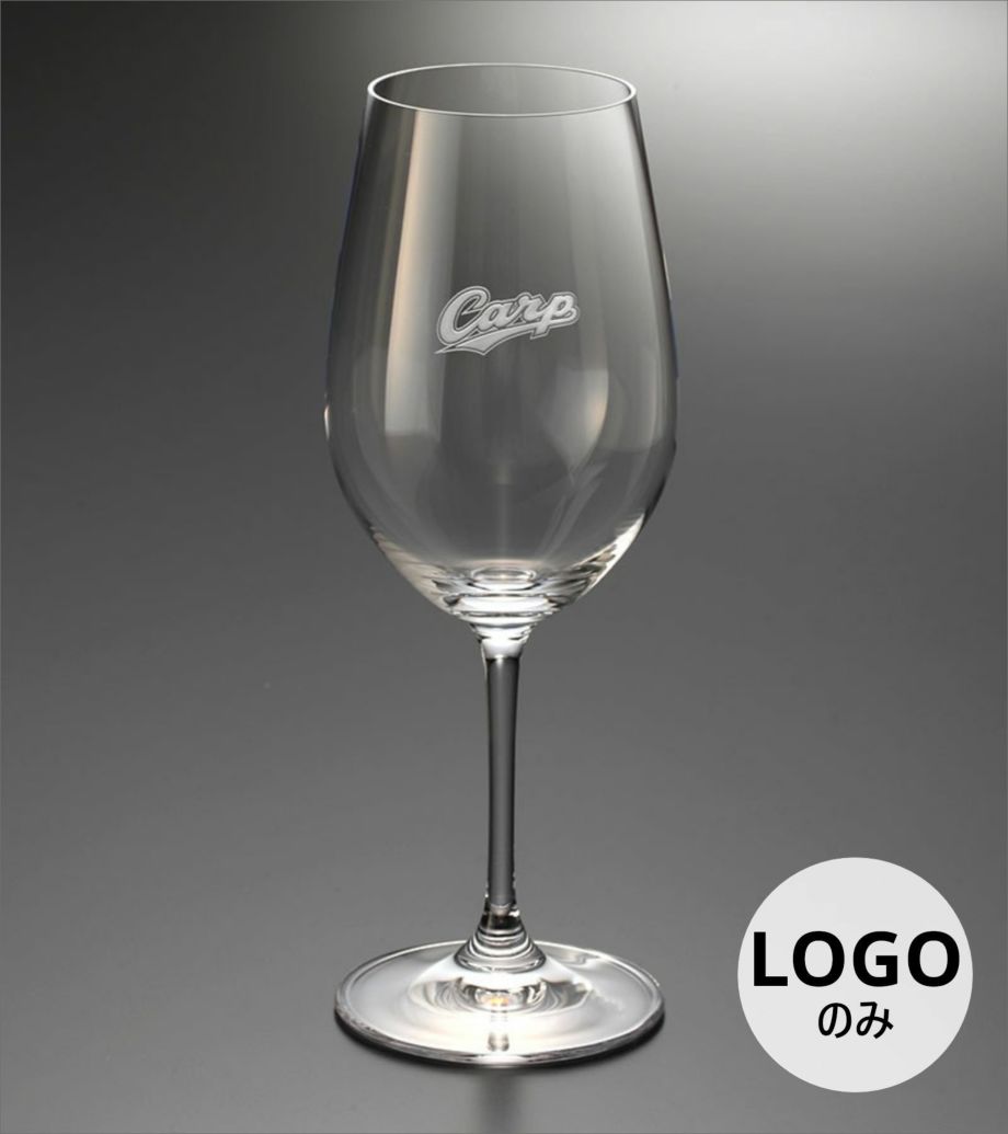 カープロゴのみ彫刻したグラス