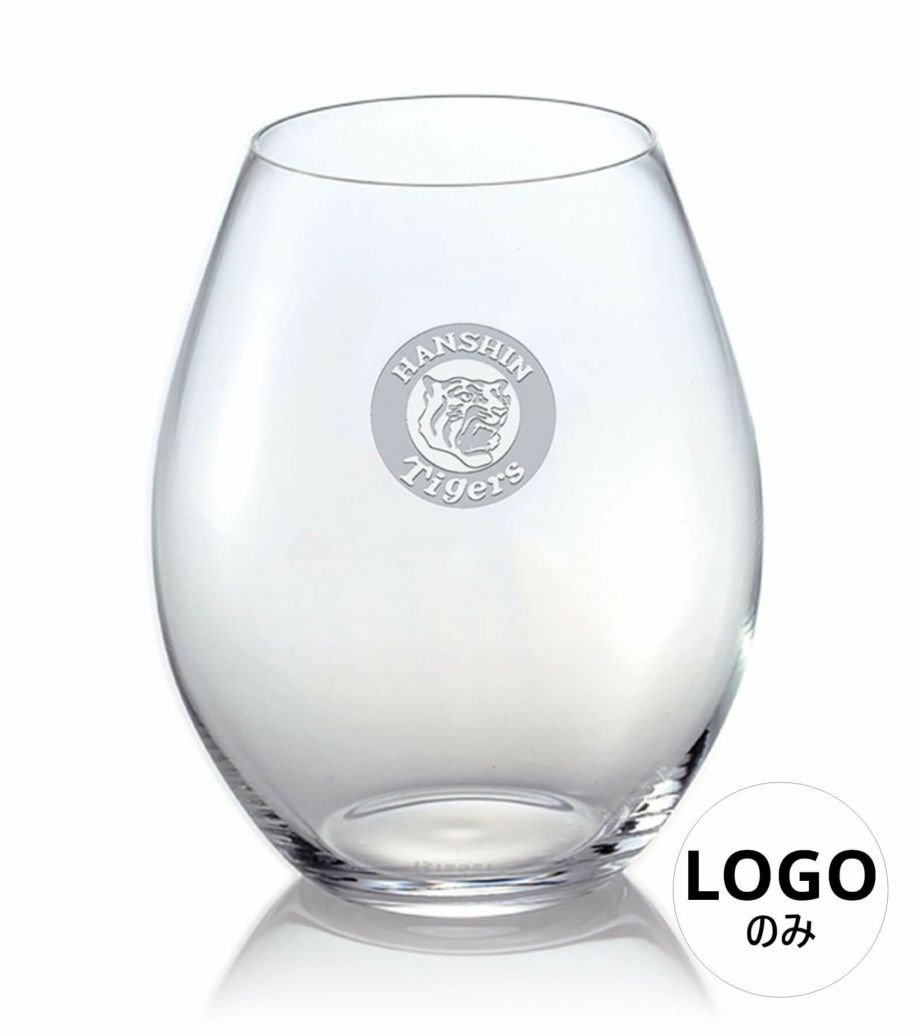 阪神タイガース猛虎ロゴのみ彫刻したグラス