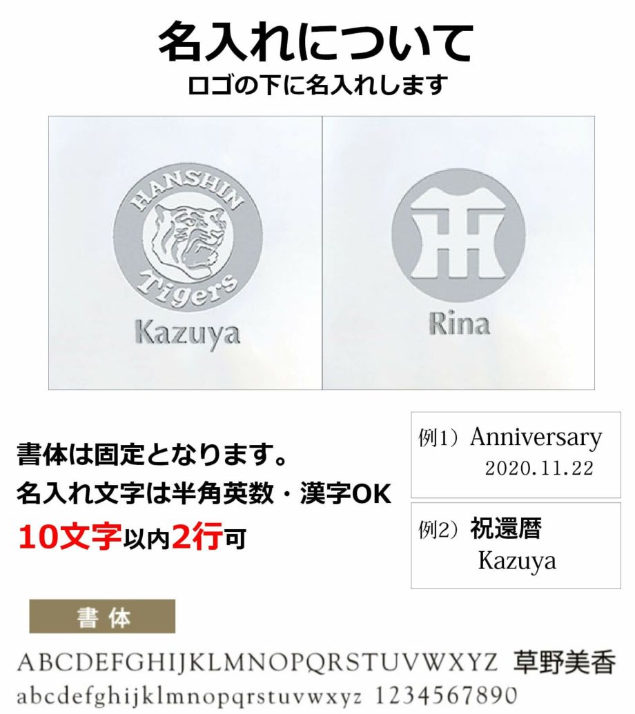 入れについてロゴの下に名入れします