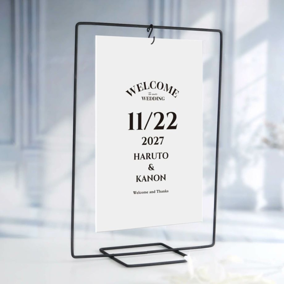 アイアンスタンド吊り下げ式クリア素材のウェルカムボード