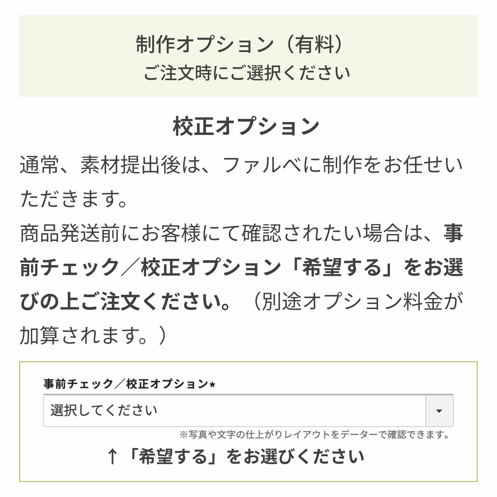 校正オプションについて