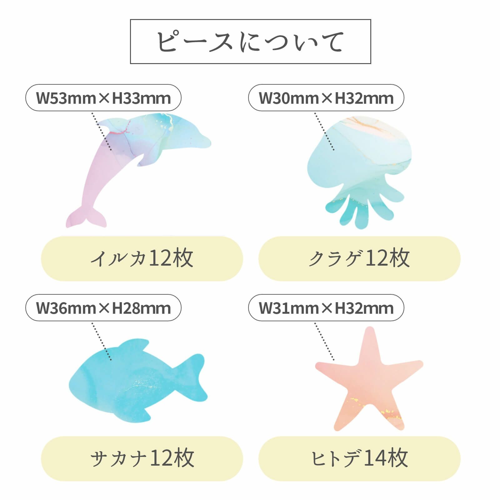 海の生き物ピースについて