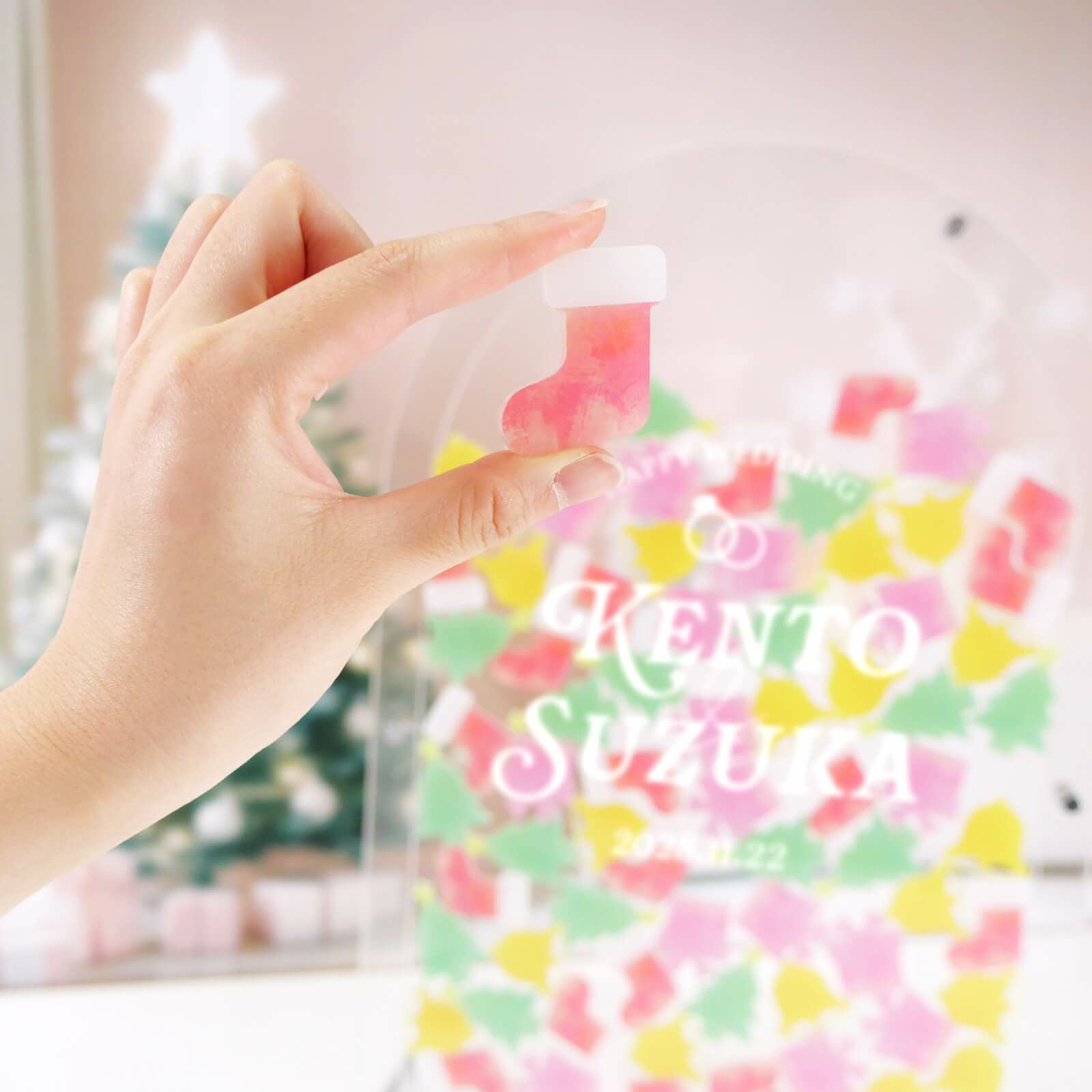 アクリル×キャンディカラーのクリスマスモチーフピース